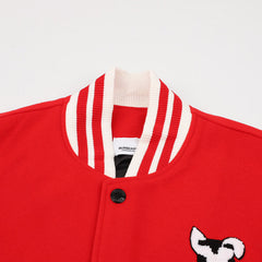 Burberry Rabbit Appliqué Technical Wool Bomber Jacket Oversize