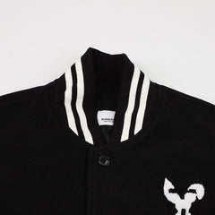 Burberry Rabbit Appliqué Technical Wool Bomber Jacket Oversize