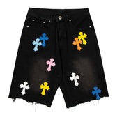 Chrome Hearts Patch Denim Shorts