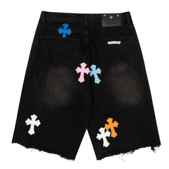 Chrome Hearts Patch Denim Shorts