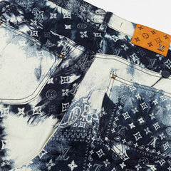 Louis Vuitton Monogram Bandana Baggy Fit Denim Shorts