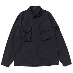 STONE ISLAND Ghost Resin Cotton Zip Overshirt