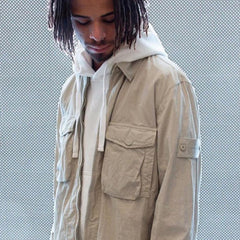 STONE ISLAND Ghost Resin Cotton Zip Overshirt