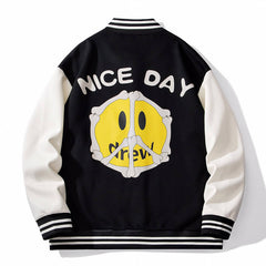 Drew House Baseball Jacket-Black