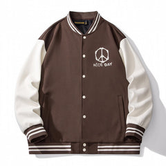Drew House Baseball Jacket-Brown