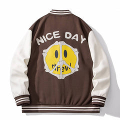 Drew House Baseball Jacket-Brown