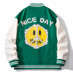 Drew House Baseball Jacket-Green