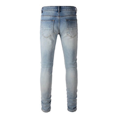 Amiri Side Straight Strips Rips Skinny Jeans #6566