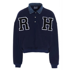 RHUDE letter-patch cotton sweatshirt