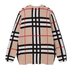 Burberry Check Technical Cotton Cardigan Sweater