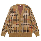 Burberry Classic Plaid Cotton Cardigan Sweater