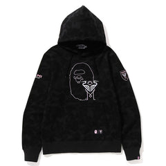 Bape X Miami Ape Man Head Pattern Printed Hoodies