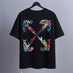 OFF WHITE Colorful Printed Arrow Pattern T-Shirts
