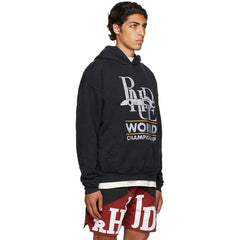 RHUDE Black World Champion Hoodie