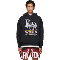 RHUDE Black World Champion Hoodie