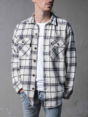 BT Ecru Casual Flannel Shirt