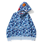 BAPE Shark Camouflage Pattern Printed Hoodies