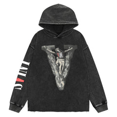 VLONE X Saint religious figures big V print Hoodie