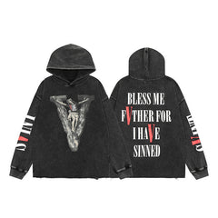 VLONE X Saint religious figures big V print Hoodie