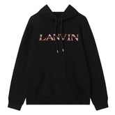 Lanvin Logo Embroidered Cotton Hooded Sweatshirt