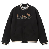 Lavin Logo Embroidered Leopard Jacket