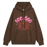 Sp5der 555555 Angel Number Hoodie-Brown #8203