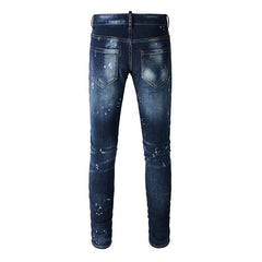 Amiri Side Straight Strips Rips Skinny Jeans #6905