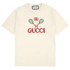 GUCCI Embroidered Tennis Racquet T-Shirt Oversized