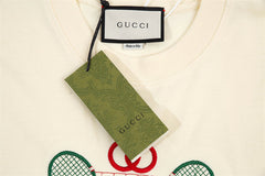 GUCCI Embroidered Tennis Racquet T-Shirt Oversized