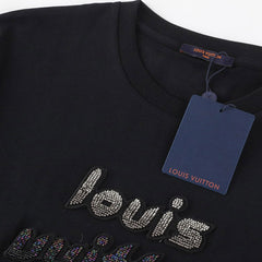 Louis Vuitton Crystal Embroidery Logo T-Shirt