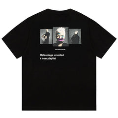 Balenciaga Musical Note Portrait Print T-Shirt Oversize