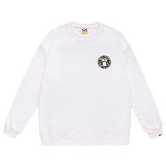 BAPE x Stussy Letter Print Crew Neck Sweatshirt