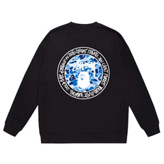 BAPE x Stussy Letter Print Crew Neck Sweatshirt