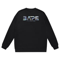 BAPE Ape Head Flying Saucer Laser Letter Pattern Print Sweatshirt