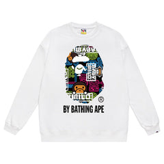 BAPE Ape Head Cartoon Pattern Print Sweatshirt