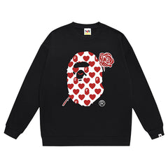 BAPE Ape Head Rose Pattern Print Sweatshirt