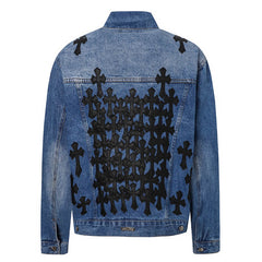 Chrome Hearts Multi-leather denim jacket