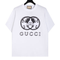 GUCCI Double Dragon Print T-Shirt Oversized