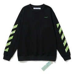 Off White Diag-Stripe Cotton Sweatshirts