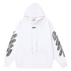 Off White Logo Pattern Printed Hoodie