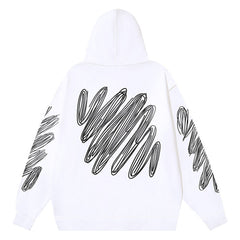 Off White Logo Pattern Printed Hoodie