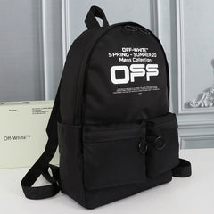 Off White Black in Canvas with Shell Logo Backpack