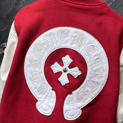 Chrome Hearts Sanskrit Cross Embroidered Baseball Jacket #8657