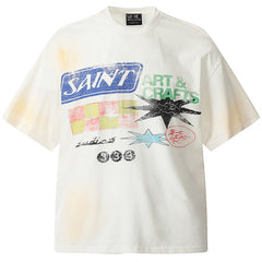 Saint Michael Retro Printed Washed T-Shirts