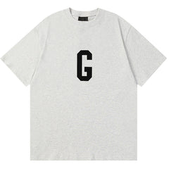 Fear Of God Flocked G Letter Pattern T-Shirts