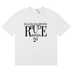 RHUDE Diamond Letter Logo Printed T-Shirt