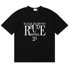 RHUDE Diamond Letter Logo Printed T-Shirt