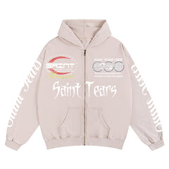 Saint Michael Tears Printed Hoodie