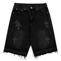 Chrome Hearts Patch Denim Shorts