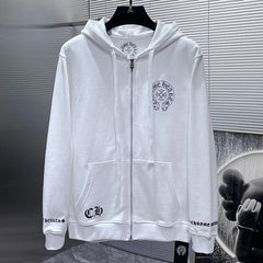 Chrome Hearts Hoodie Zipper White #8310